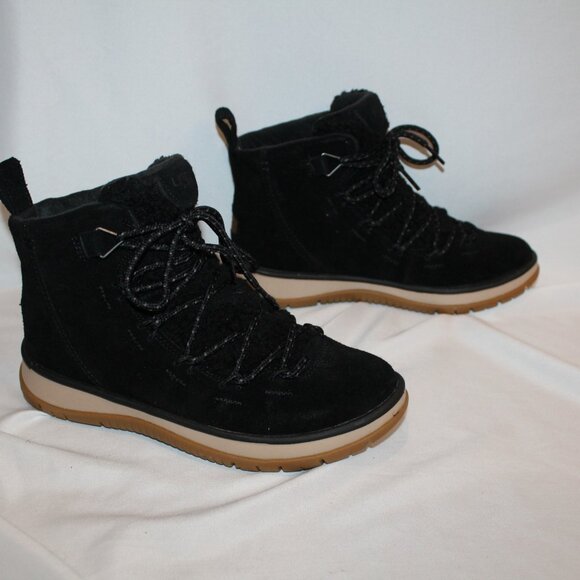 NIB UGG WOMEN'S WATERPROOF LAKESIDER SUEDE LACE UP BOOTS BLACK - Picture 3 of 7